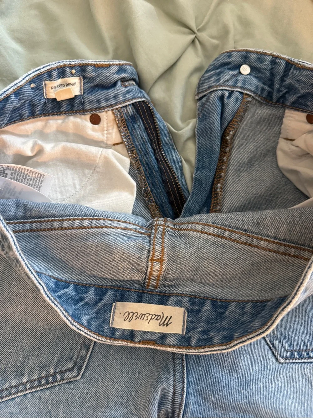 Madewell Light Blue Distressed Denim Cutoff Shorts